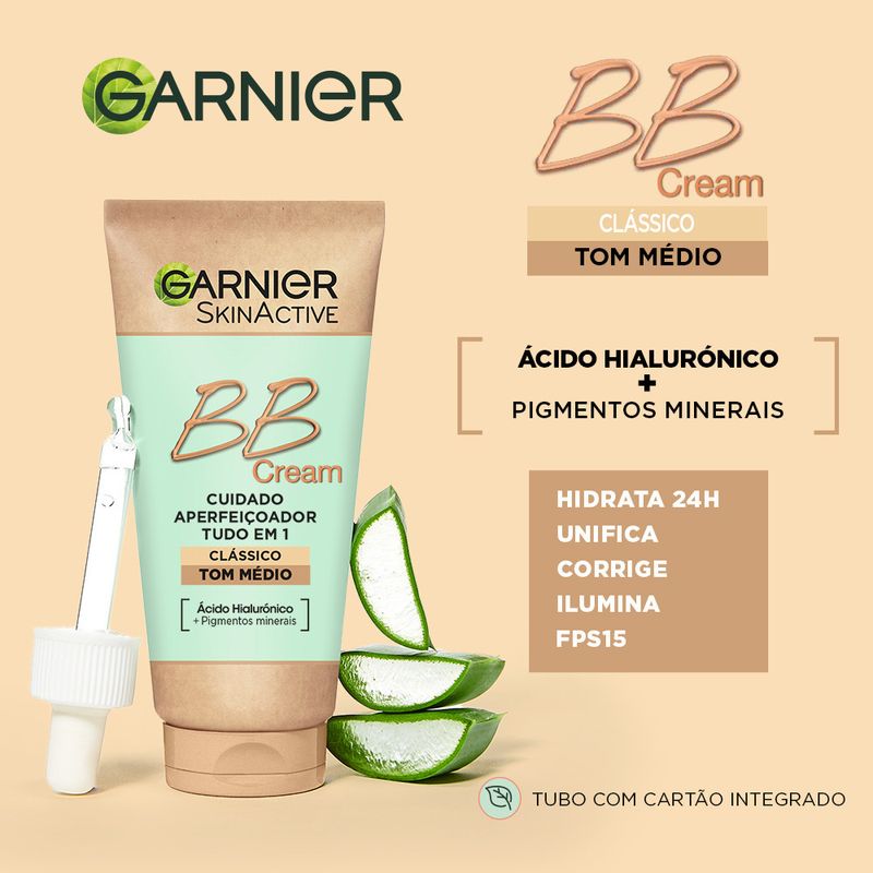 Garnier Skinactive Bb Cream Clásica Tono Medio. Hidratante Todo En Uno Con Color Spf15, 50Ml