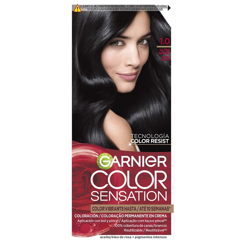 Garnier Color Sensation Tinte Permanente En Crema 1.0 Ultra Negro