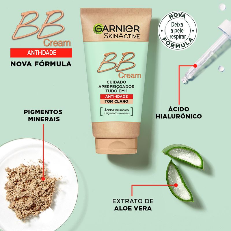 Garnier Skinactive Bb Cream Anti Edad Tono Medio. Hidratante Todo En Uno Con Color Spf25, 50Ml