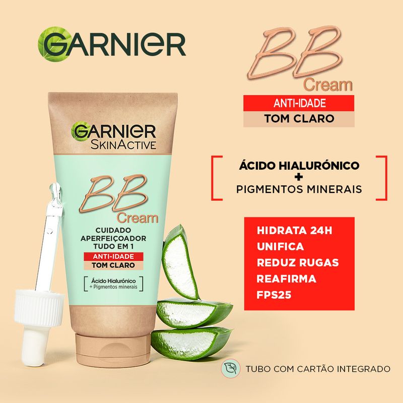 Garnier Skinactive Bb Cream Anti Edad Tono Medio. Hidratante Todo En Uno Con Color Spf25, 50Ml