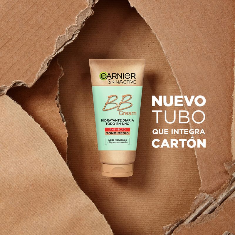 Garnier Skinactive Bb Cream Anti Edad Tono Medio. Hidratante Todo En Uno Con Color Spf25, 50Ml