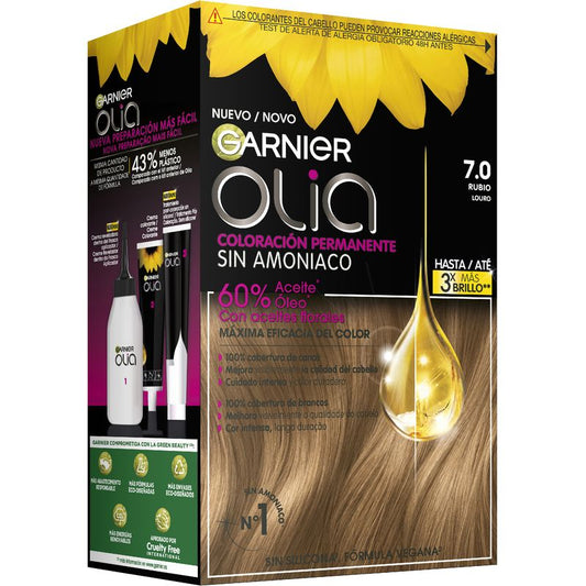 Garnier Olia Coloración Permanente Sin Amoniaco Para Un Olor Agradable Con Aceites Florales De Origen Natural - Rubio 7.0