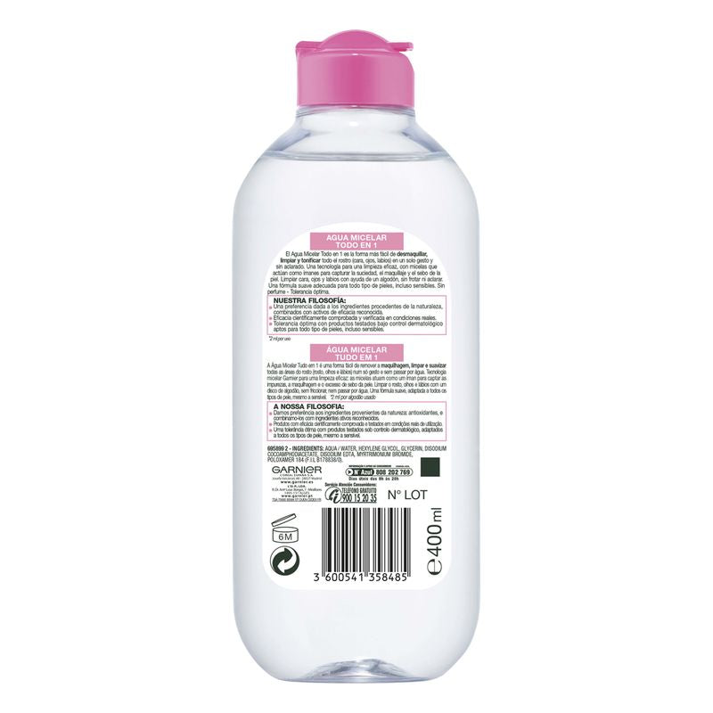 Garnier Skin Active Agua Micelar Clásica Para Pieles Normales Todo En Uno – 400 Ml