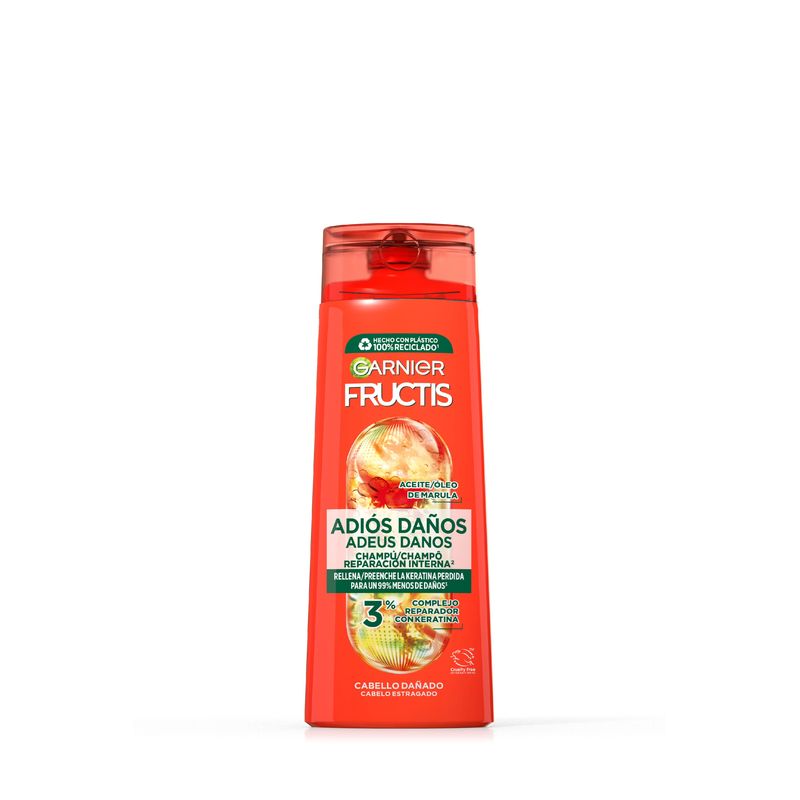 Garnier Fructis Champú Adiós Daños Con Aceite De Marula Para Cabello Dañado 300Ml