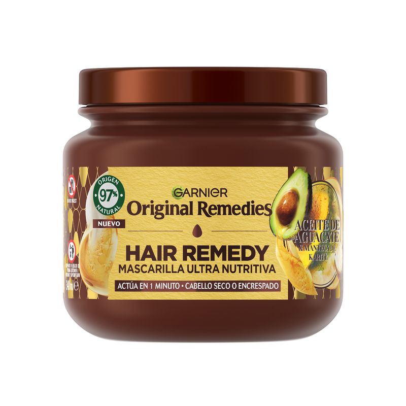 Garnier Original Remedies Mascarilla Ultra Nutritiva Hair Remedy Con Aceite De Aguacate Y Manteca De Karité, 340Ml