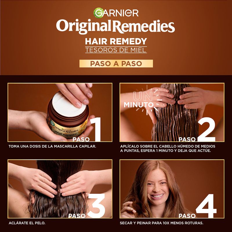 Garnier Original Remedies Mascarilla Reparadora Hair Remedy Con Miel De Acacia Y Cera De Abejas, 340Ml