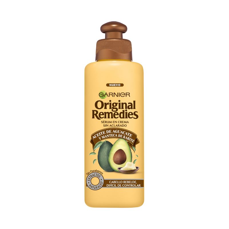 Garnier Original Remedies Aceite De Aguacate Y Manteca De Karité En Crema Para Pelo Rebelde Y Encrespado 200Ml