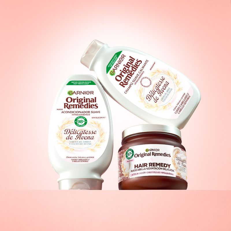 Garnier Original Remedies Mascarilla Hipoalergénica Hidratación Con Crema De Arroz Y Leche De Avena Ecológica, 340Ml