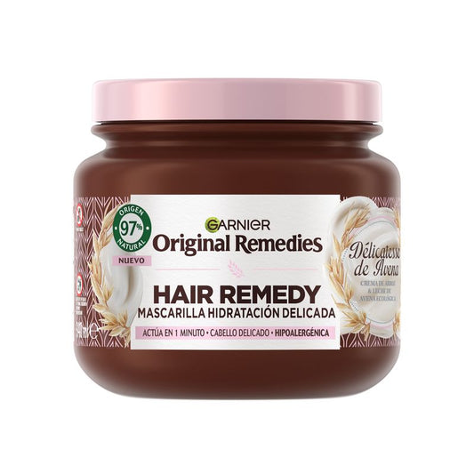 Garnier Original Remedies Mascarilla Hipoalergénica Hidratación Con Crema De Arroz Y Leche De Avena Ecológica, 340Ml