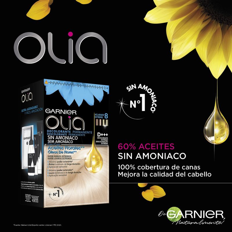 Garnier Olia Decolorante Permanente Sin Amoniaco Con Aceites Florales Naturales - Decolorante Extremo D+++