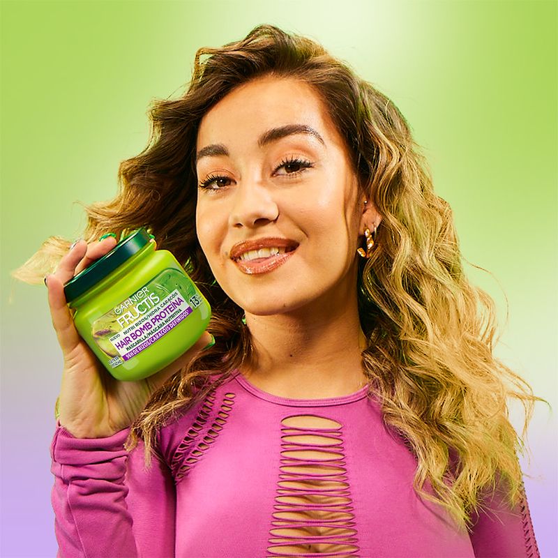 Garnier Fructis Nutri Rizos Hair Bomb Proteína Mascarilla Capilar Nutritiva Con Aceite De Pistacho 320 Ml.