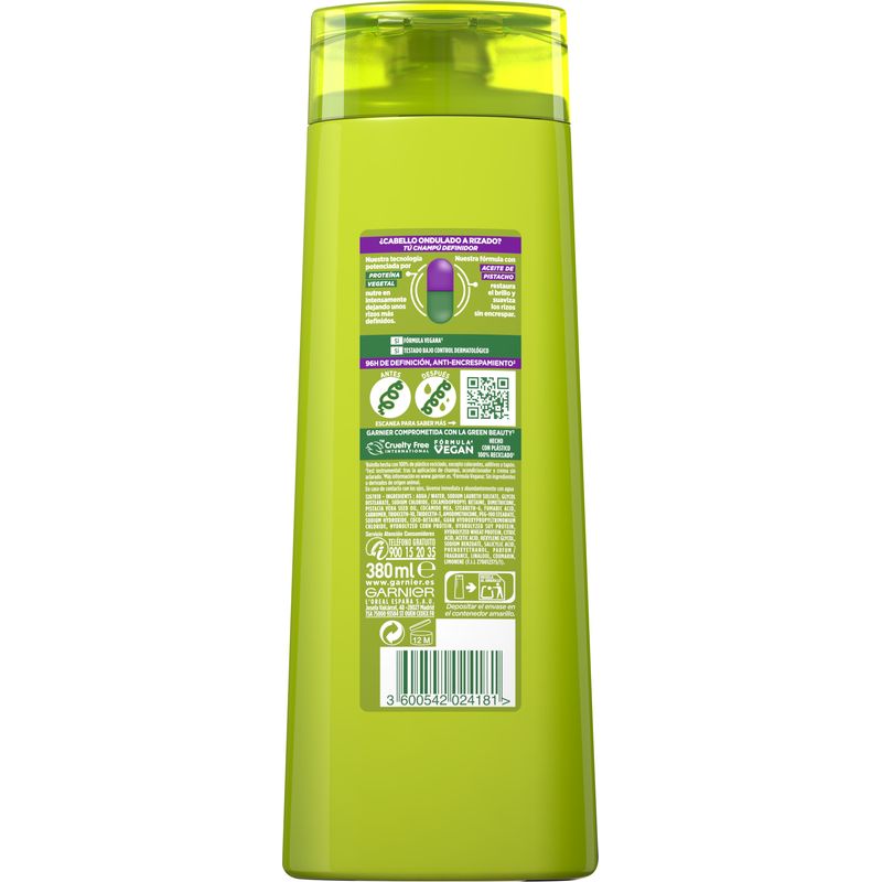 Garnier Fructis Nutri Rizos Contouring Champú Pelo Rizado U Ondulado 380 Ml