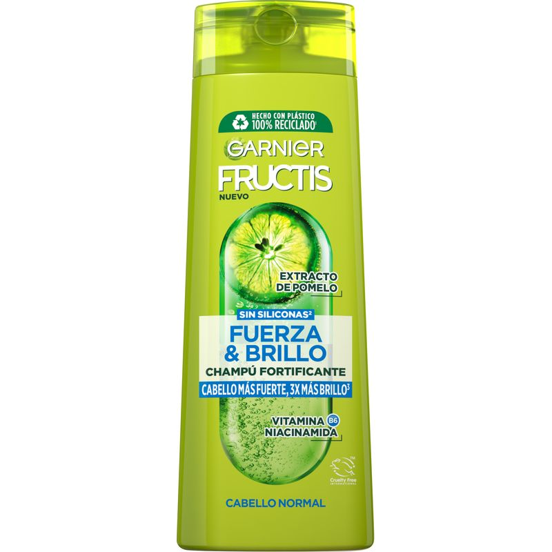 Garnier Fructis Champú Fuerza Y Brillo Para Pelo Normal - 380 Ml