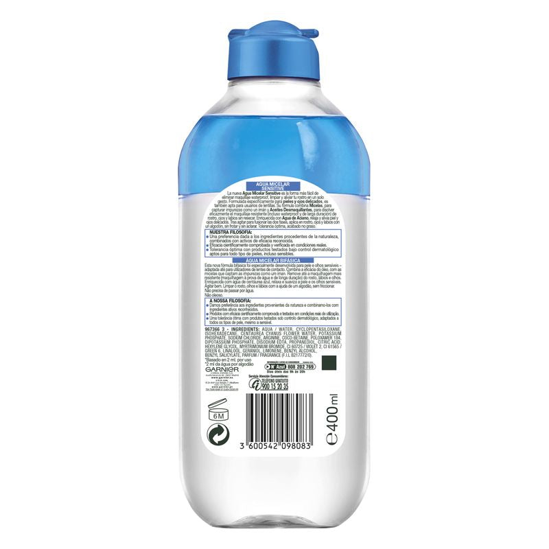 Garnier Skin Active Agua Micelar Sensitive Para Pieles Sensibles - 400 Ml