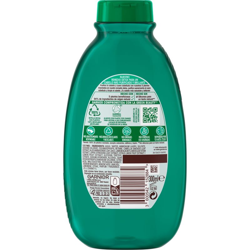 Garnier Original Remedies Té Verde & 5 Plantas Champú Para Pelo Normal - 300 Ml