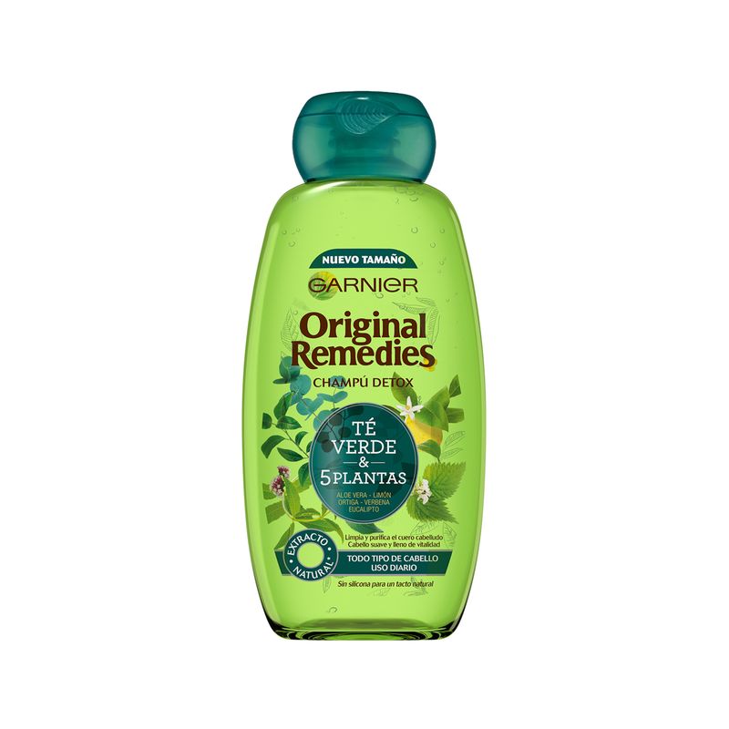 Garnier Original Remedies Té Verde & 5 Plantas Champú Para Pelo Normal - 300 Ml