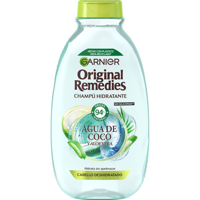 Garnier Original Remedies Agua De Coco Y Aloe Vera Champú Hidratante 300 Ml