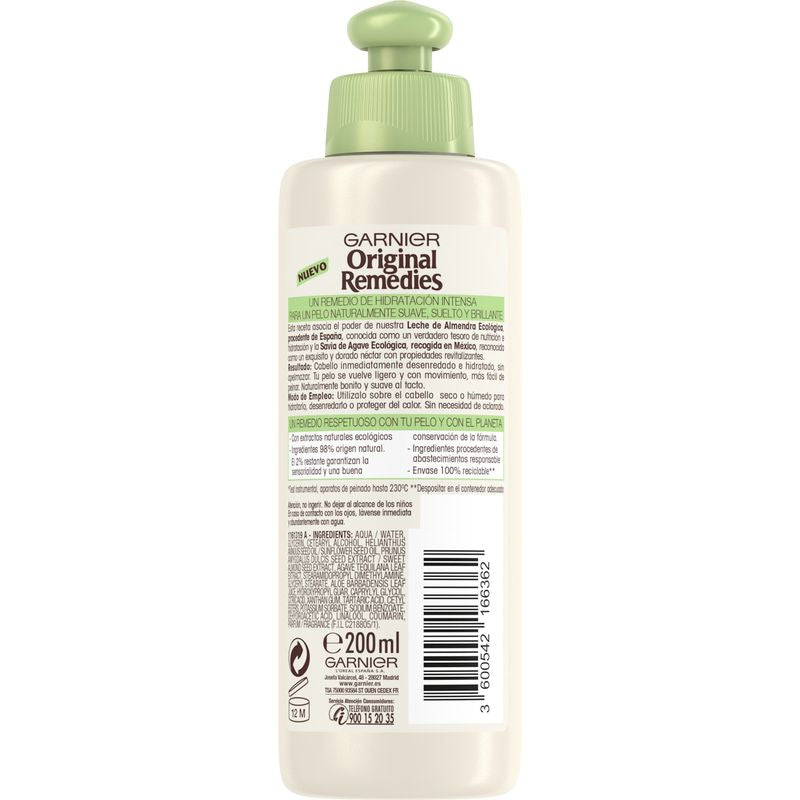 Garnier Original Remedies Leche De Almendra Nutritiva Aceite En Crema Pelo Pelo Normal, Fino Y Falto De Hidratación - 200 Ml