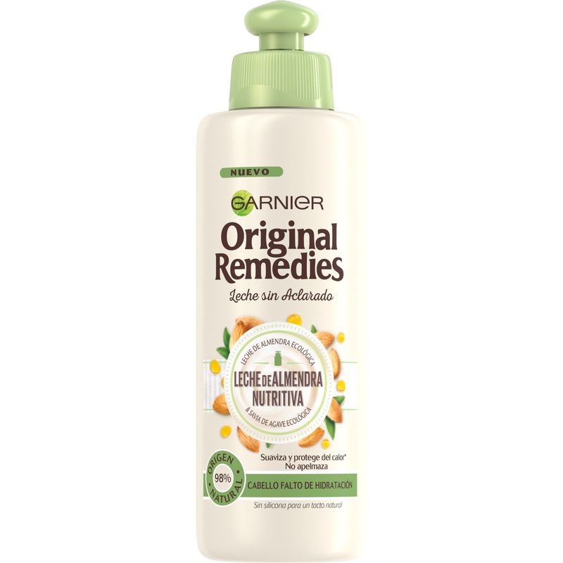 Garnier Original Remedies Leche De Almendra Nutritiva Aceite En Crema Pelo Pelo Normal, Fino Y Falto De Hidratación - 200 Ml