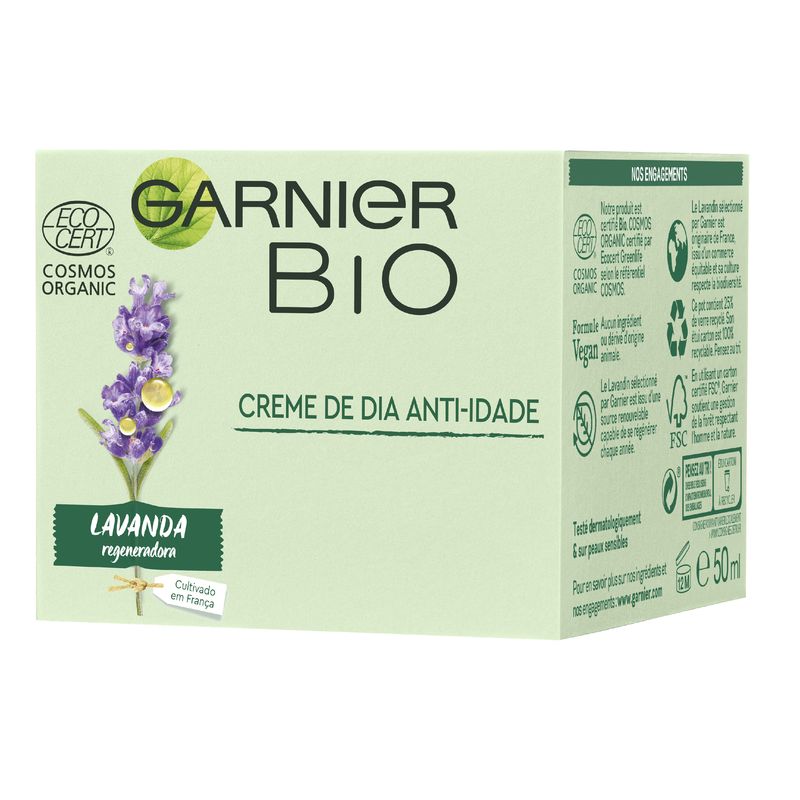 Garnier Bio Crema Anti - Edad Regeneradora Aceite Esencial Lavanda Y Argán Ecológico Y Vitamina E - 50 Ml