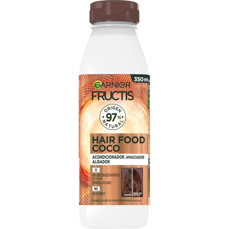 Garnier Fructis Hair Food Coco Acondicionador Alisador 350 Ml Para Cabello Seco Y Encrespado