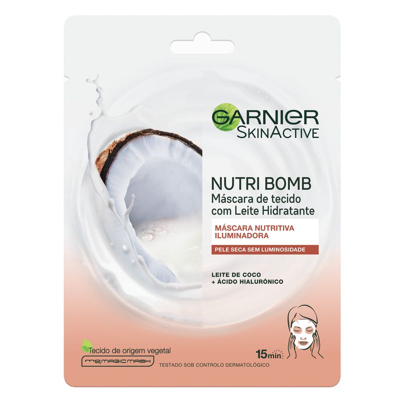 Garnier Skin Active Nutri Bomb Milky Mask Tissu Iluminadora Con Leche De Coco Y Ácido Hialurónico Para Pieles Secas Y Apagadas