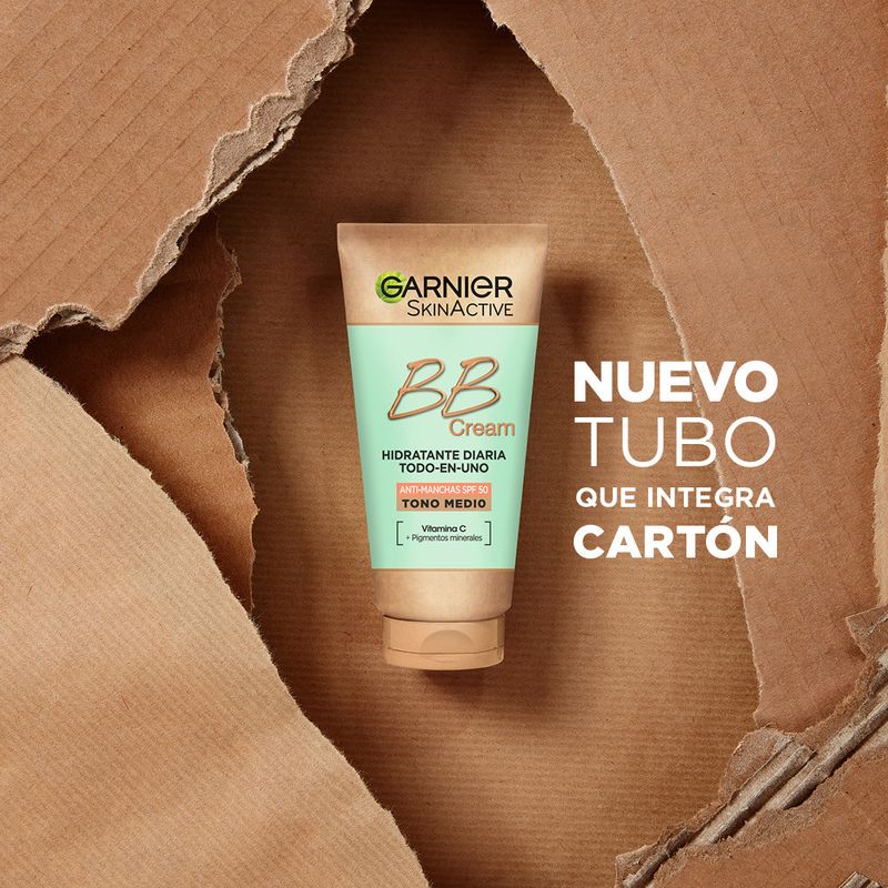 Garnier Skinactive Bb Cream Anti Manchas Spf50 Tono Medio Hidratante Todo En Uno Con Color Spf50, 50Ml