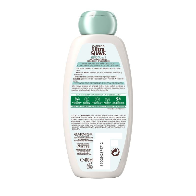 Garnier Ultra Suave Delicatesse De Avena Champú 2 En 1 Niños - Para Cabello Sensible