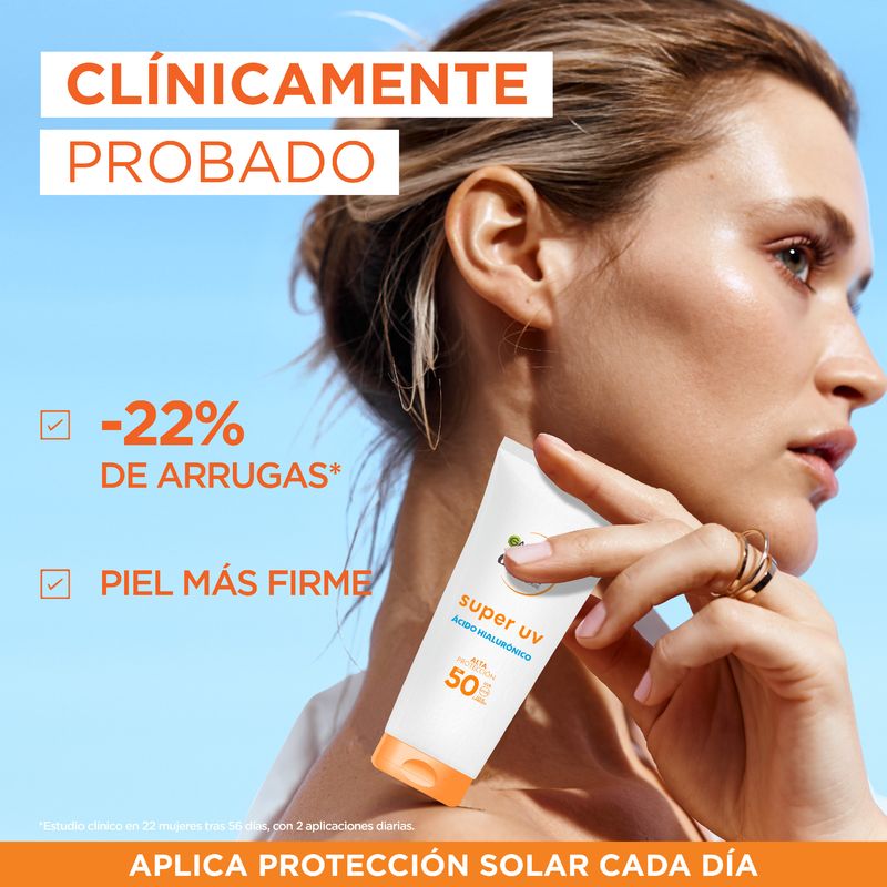 Garnier Delial Super Uv Fps50+ Crema Anti Edad Protectora Diaria Con Ácido Hialurónico - 50Ml