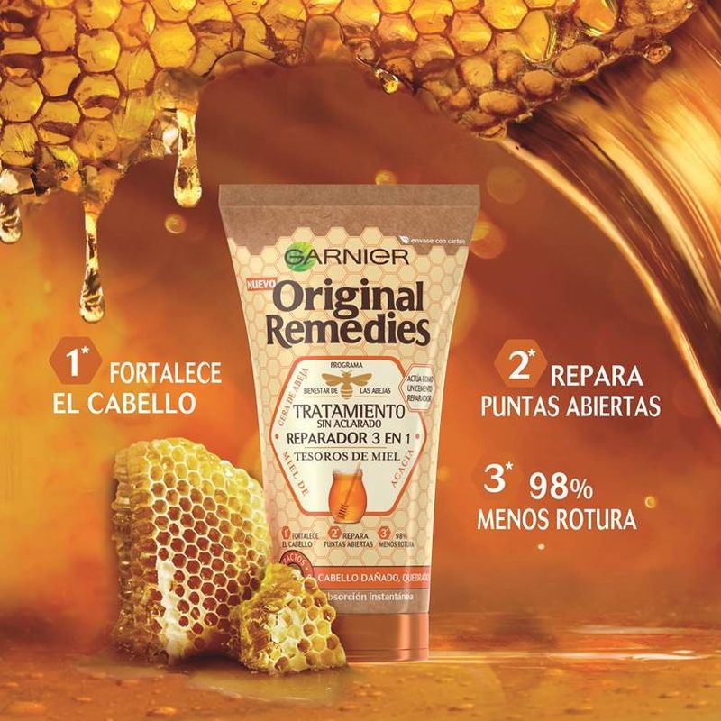 Garnier Original Remedies Tratamiento Reparador 3 En 1 Tesoros De Miel - 150 Ml