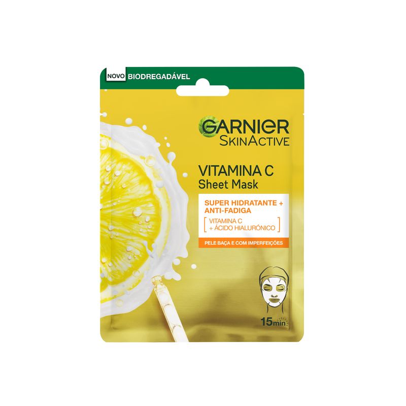 Garnier Tissue Mask Facial Con Vitamina C Y Ácido Hialurónico. Piel Intensamente Hidratada Y Visiblemente Mas Iluminada Y Lisa