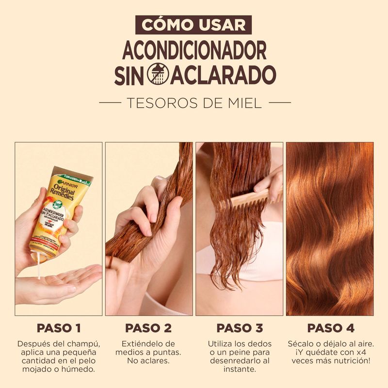 Garnier Original Remedies Acondicionador Sin Aclarado Tesoros De Miel Para Cabello Dañado Y Quebradizo- 200 Ml