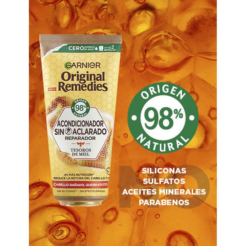 Garnier Original Remedies Acondicionador Sin Aclarado Tesoros De Miel Para Cabello Dañado Y Quebradizo- 200 Ml