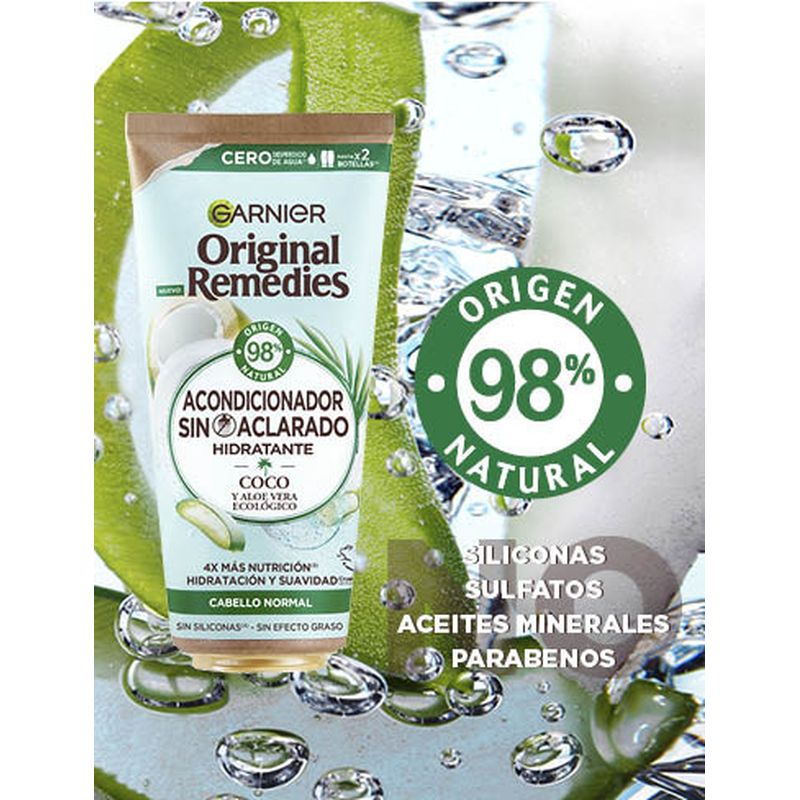 Garnier Original Remedies Acondicionador Sin Aclarado Coco Y Aloe Vera Ecológico Para Cabello Normal- 200 Ml