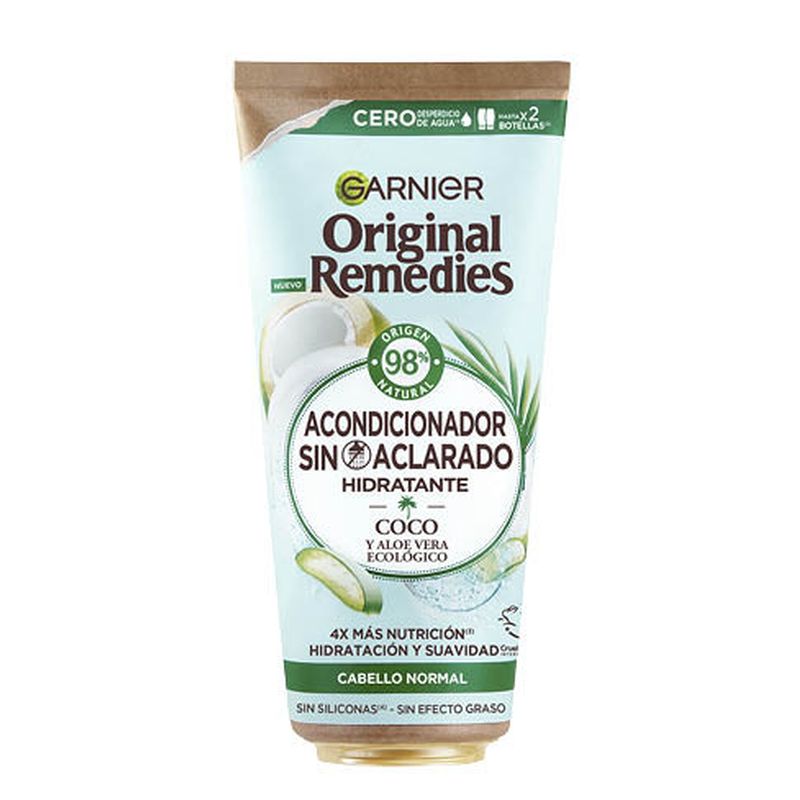 Garnier Original Remedies Acondicionador Sin Aclarado Coco Y Aloe Vera Ecológico Para Cabello Normal- 200 Ml