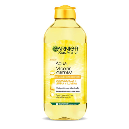 Garnier Agua Micelar Con Vitamina C, Limpia, Desmaquilla E Ilumina La Piel Apagada. Fórmula Hipoalergénica -400Ml