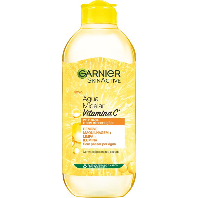 Garnier Agua Micelar Con Vitamina C, Limpia, Desmaquilla E Ilumina La Piel Apagada. Fórmula Hipoalergénica -400Ml