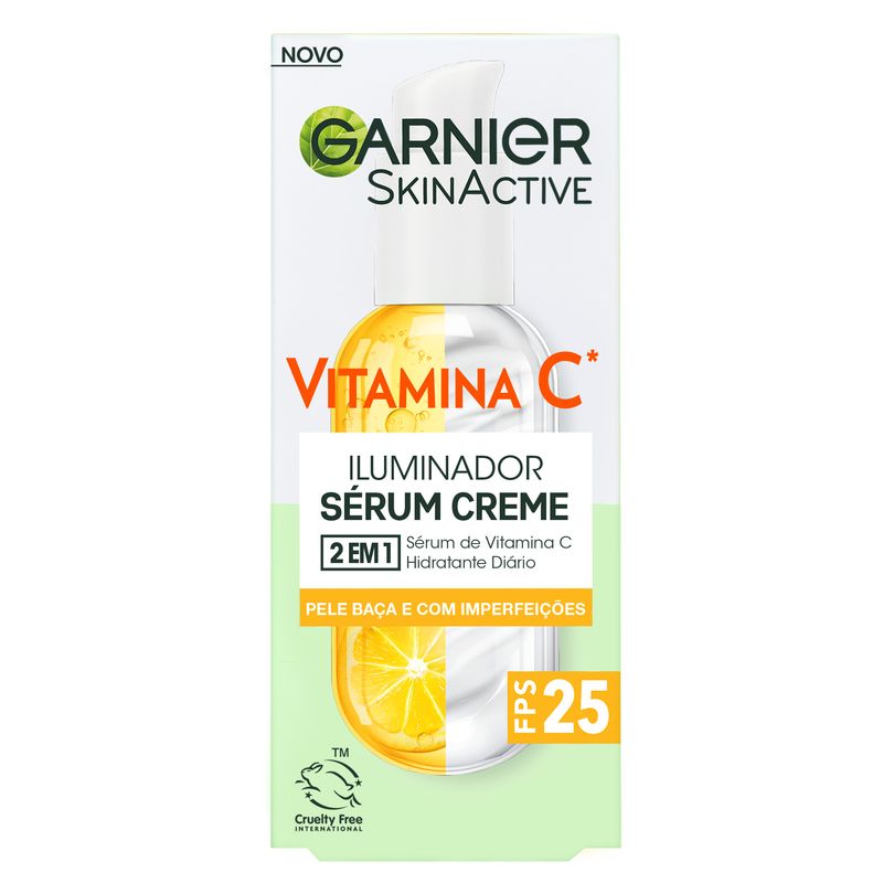 Garnier Crema Sérum Con Spf 25. Alta Concentración De Sérum Con Vitamina C Y Protección Solar, 50Ml