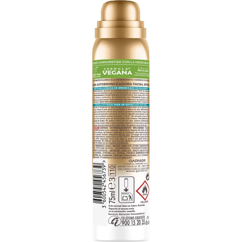 Garnier Delial Natural Bronzer Bruma Facial Autobronceadora Con Aceite De Albaricoque Para Un Bronceado Natural Y Uniforme, 75Ml