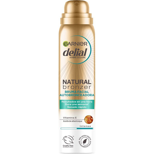 Garnier Delial Natural Bronzer Bruma Facial Autobronceadora Con Aceite De Albaricoque Para Un Bronceado Natural Y Uniforme, 75Ml