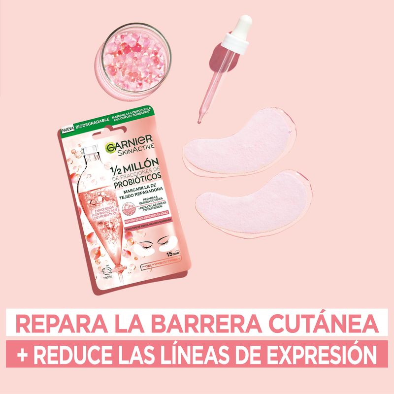 Garnier Tissue Mask Contorno De Ojos Reparadora Con 1/2 Millones De Fracciones De Probióticos Reduce Líneas De Expresión