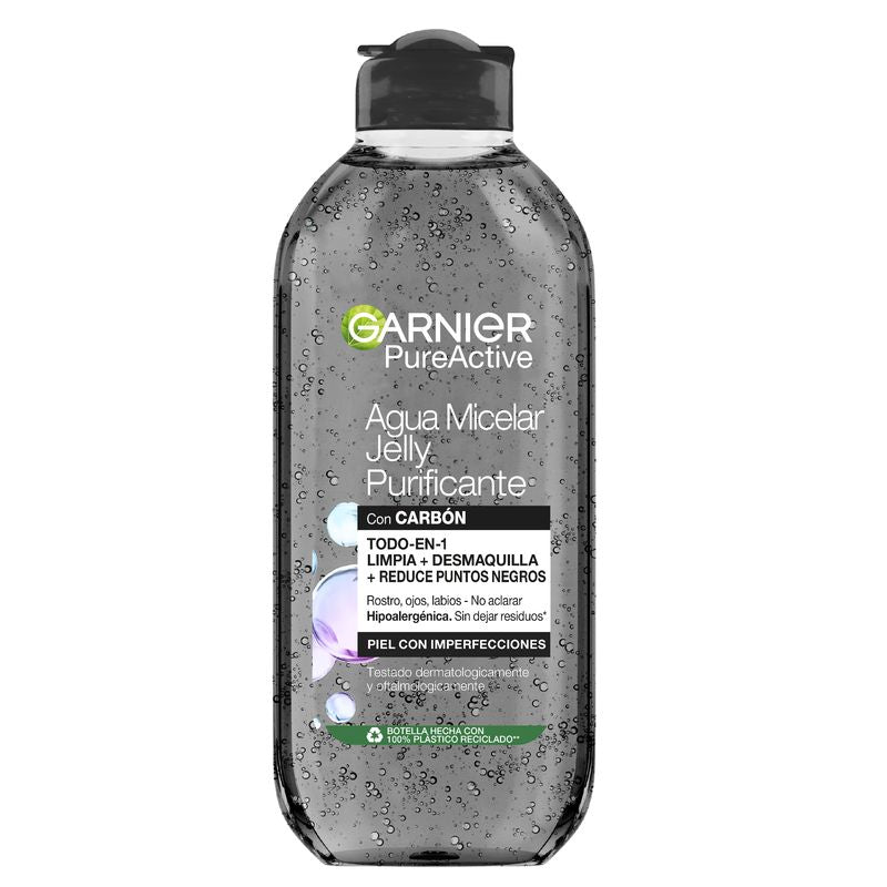 Garnier Pure Active Gel Purificante Jelly Water Con Carbón Y Ácido Salicílico, 400Ml