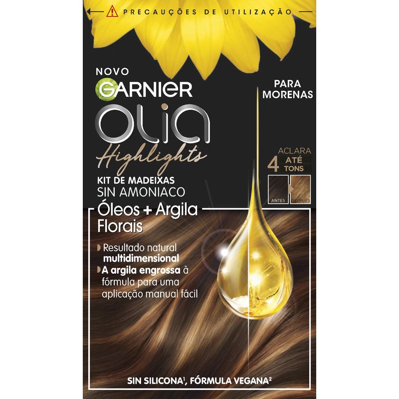 Garnier Olia Highlights Coloración Permanente Sin Amoniaco Con Aceites Florales Naturales - Tono Moreno