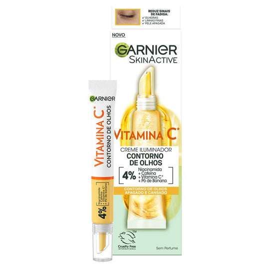 Garnier Crema Iluminadora Contorno De Ojos Con Vitamina C + Niacinamida + Cafeína + Polvo De Banana