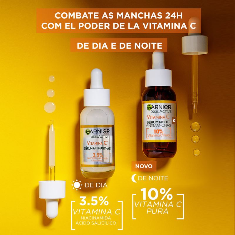 Garnier Sérum De Noche Antimanchas Con 10% Vitamina C. Resultados En Manchas, Piel Apagada Y Líneas Finas