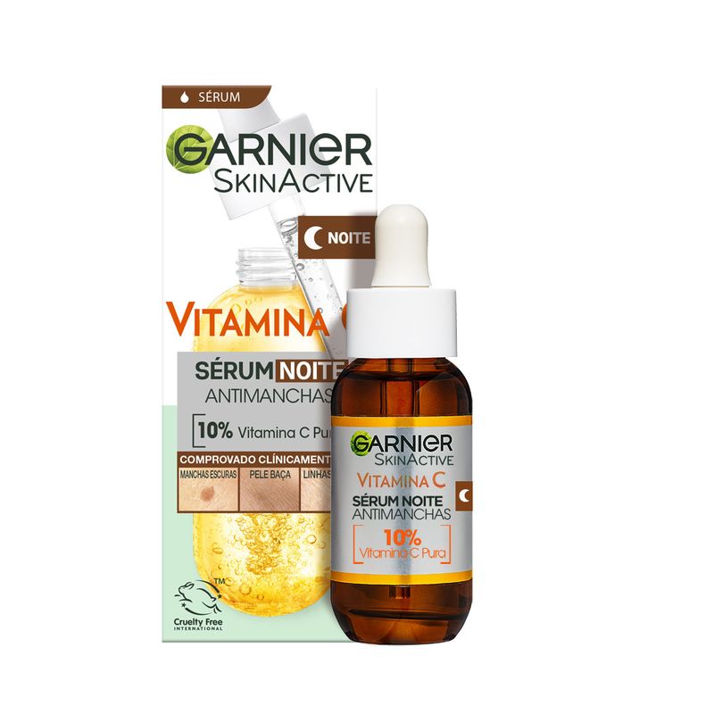 Garnier Sérum De Noche Antimanchas Con 10% Vitamina C. Resultados En Manchas, Piel Apagada Y Líneas Finas