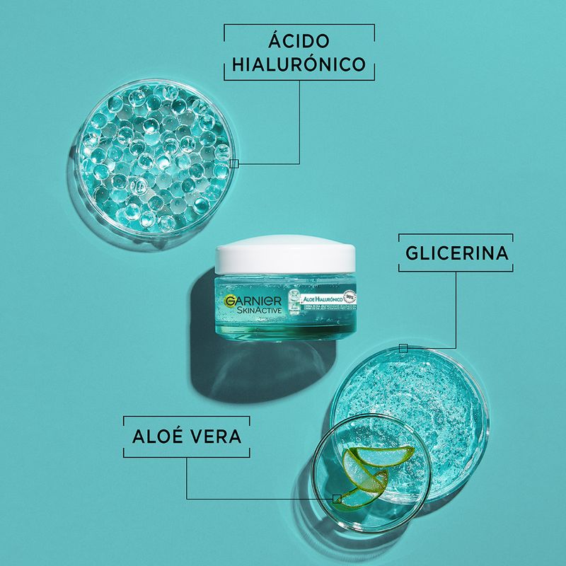 Garnier Crema De Día Aloe Hialurónico Con Aloe Vera + Ácido Hialurónico. Hidrata Intensamente 48H - Nutre - Rellena.