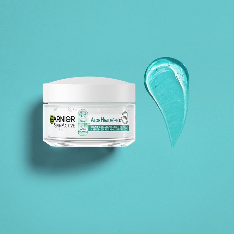 Garnier Crema De Día Aloe Hialurónico Con Aloe Vera + Ácido Hialurónico. Hidrata Intensamente 48H - Nutre - Rellena.