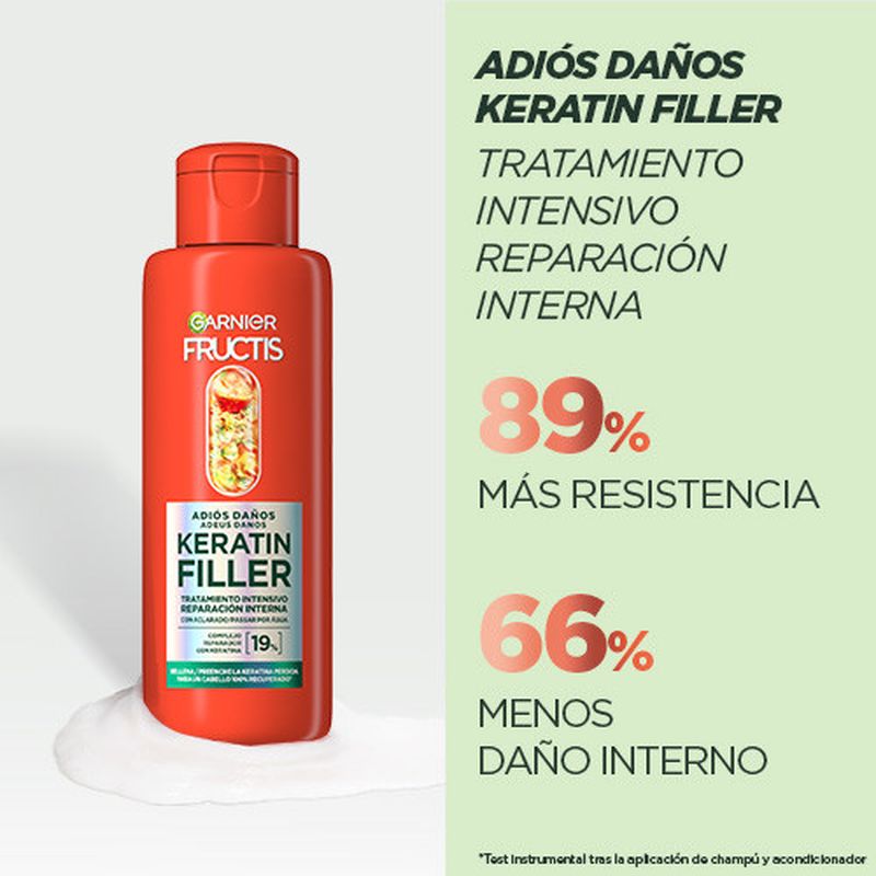 Garnier Fructis Tratamiento Intensivo Keratin Filler Adiós Daños Con Aceite De Marula Para Cabello Dañado 200Ml