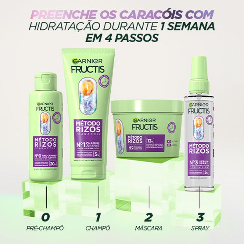 Garnier Fructis Método Rizos Pre-Champú Nº0 Para Rizos Hidratados Durante 100H 200Ml